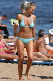 Sky Blue Bikini Candid (with a smile)