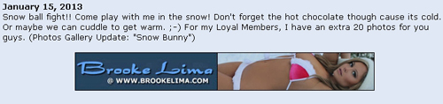 Brooke Lima Snow Bunny Update