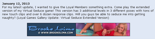 Brooke Lima's Virtual Seduce Update