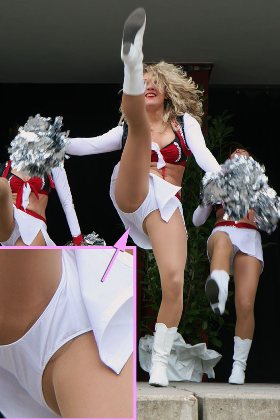 Cheerleader Panty Upskirt - Kicking Cheerleader Upskirts
