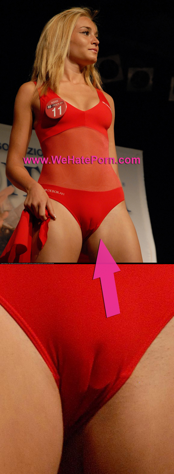 Sexy Thong Camel Toe Upskirt - Beauty Pageant Swimsuit Cameltoe Oops