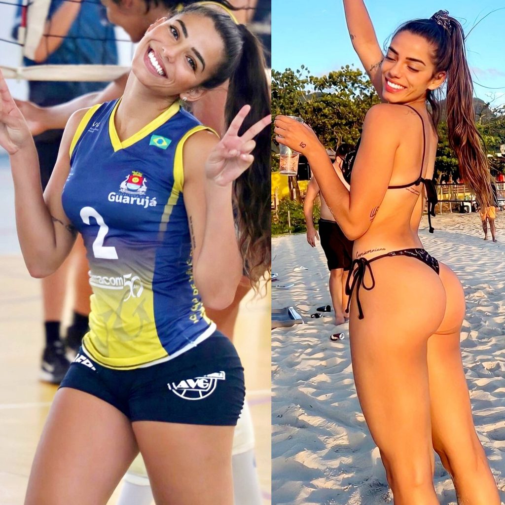 Beach volleyball player likes to show off