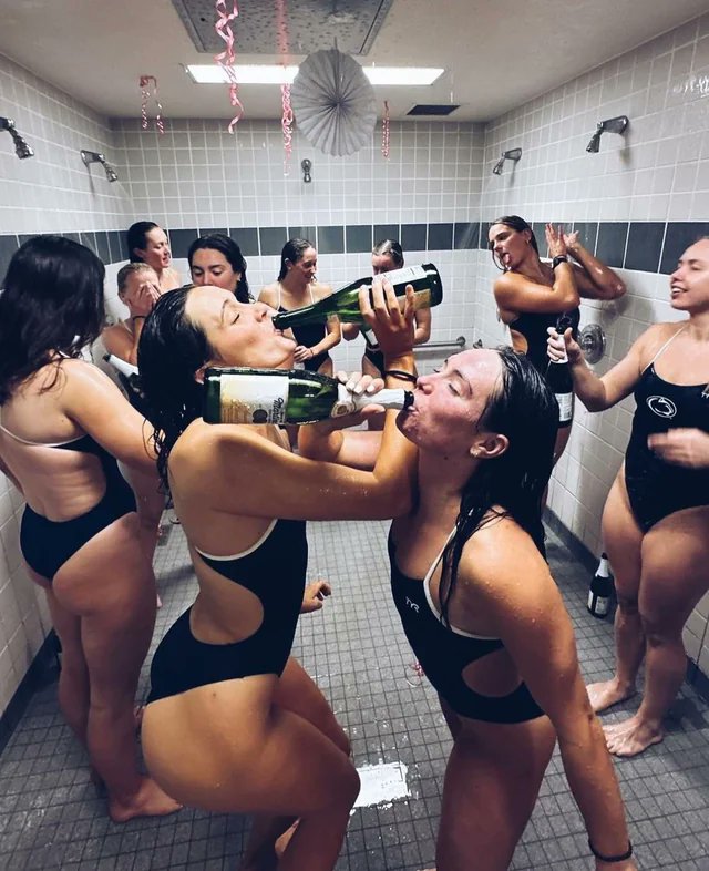 When they win, they have fun in the showers